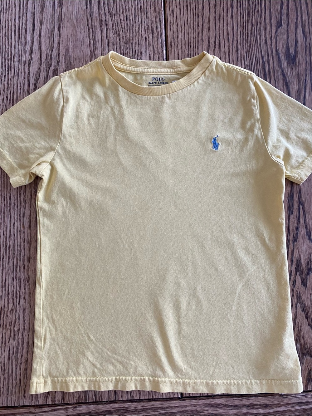 Polo by Ralph Lauren Pale Yellow Crew Neck Tee with Blue Pony